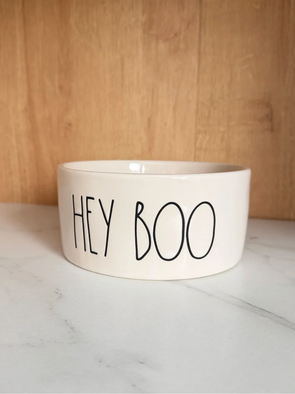Rae Dunn HEY BOO Halloween Dog Pet Bowl Ghost Costume Ceramic